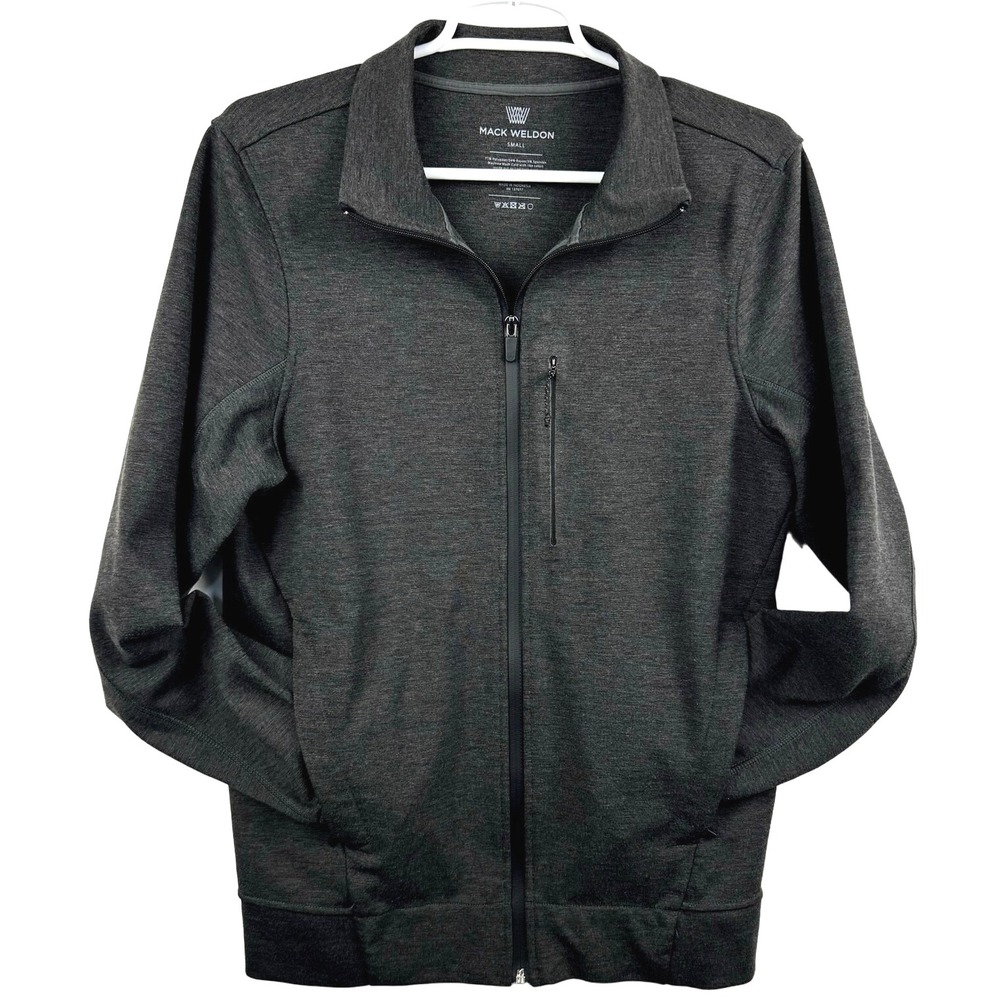 Mack Weldon‎ Men's Charcoal Heather Full Zip Jacket Athletic Leisure Size Small